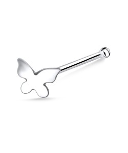 Big Butterfly Silver Bone Nose Stud NSKD-130F